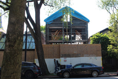  The house at 1720 N. Sedgwick St. has been stabilized, but as little more than a skeleton frame. 